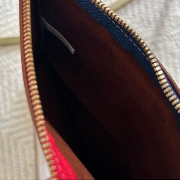 Clare Vivier leather foldover zipper clutch in dark brown - Picture 5 of 8